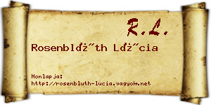 Rosenblüth Lúcia névjegykártya